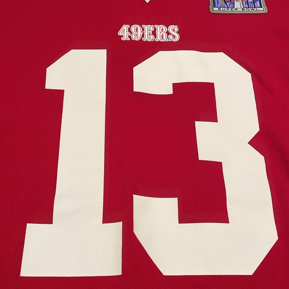 Brock Purdy San Francisco 49ers Nike Super Bowl LVIII Game Jersey NWOT Scarlet - Picture 4 of 9